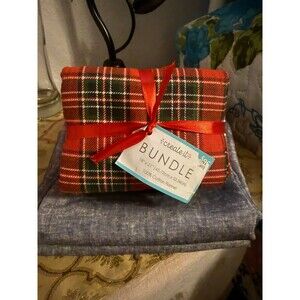 Christmas Flannel Fabric Bundle 5pc Plaid Buffalo Check Cotton Precut 18x21 DIY